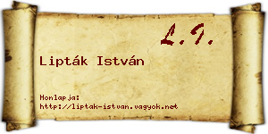 Lipták István névjegykártya
